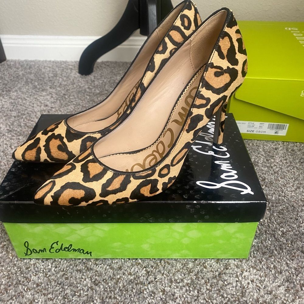 Sam Edelman leopard heels size 8
